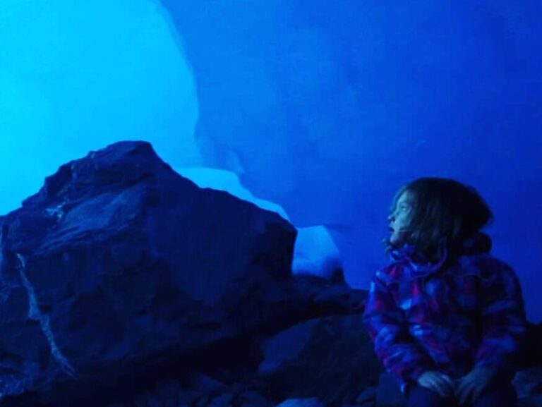 girl and glacier