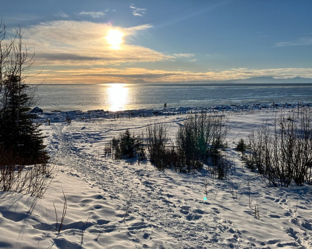 winter sunset Alasks