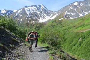 Kenai Peninsula hiking trails surrounded by Alaska mountain scenery