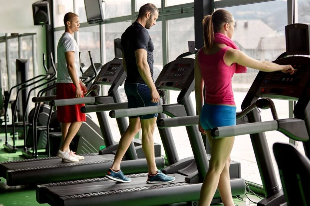 Workout equipment and fitness activities at Fitness Place Soldotna